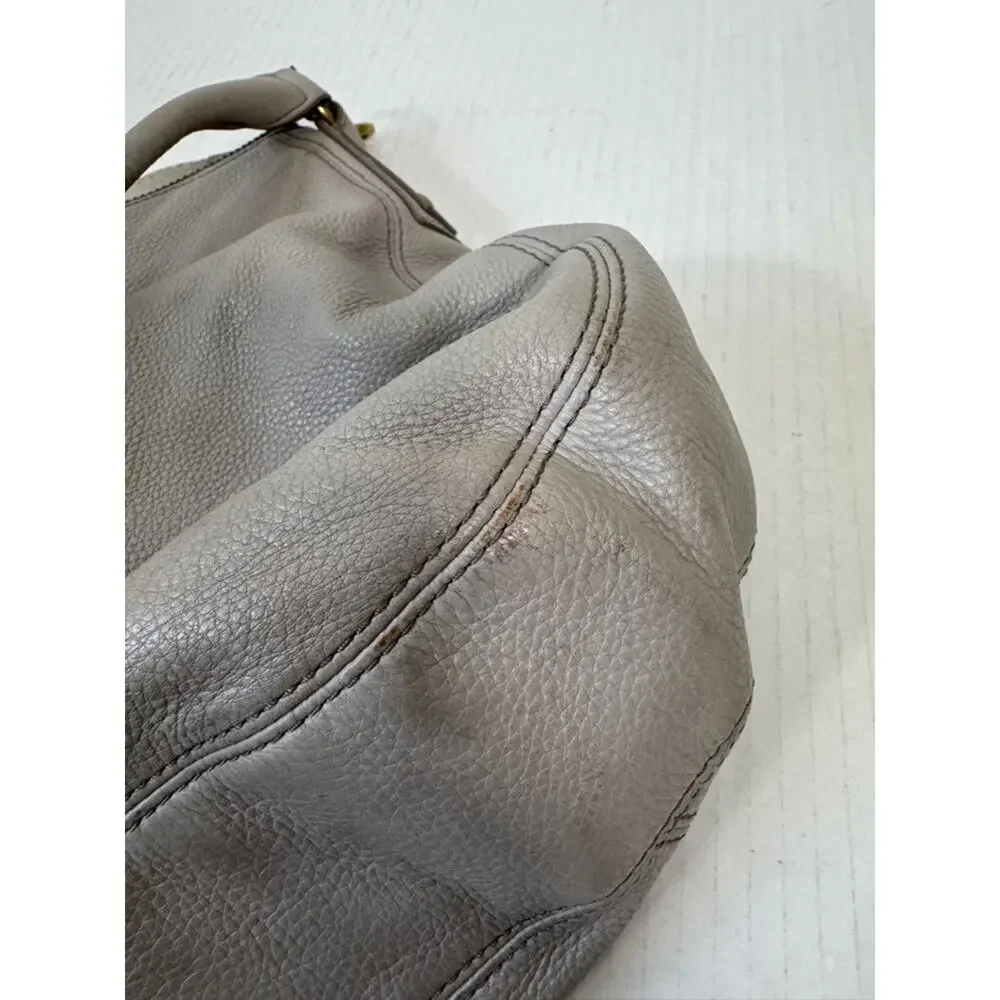 Fossil Grey Pebbled Leather Hobo Handbag Womens Purse Bag Fall Damaged